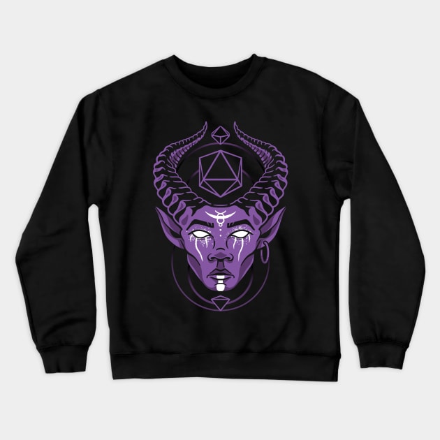 Purple Horned Fiend Crewneck Sweatshirt by MaratusFunk